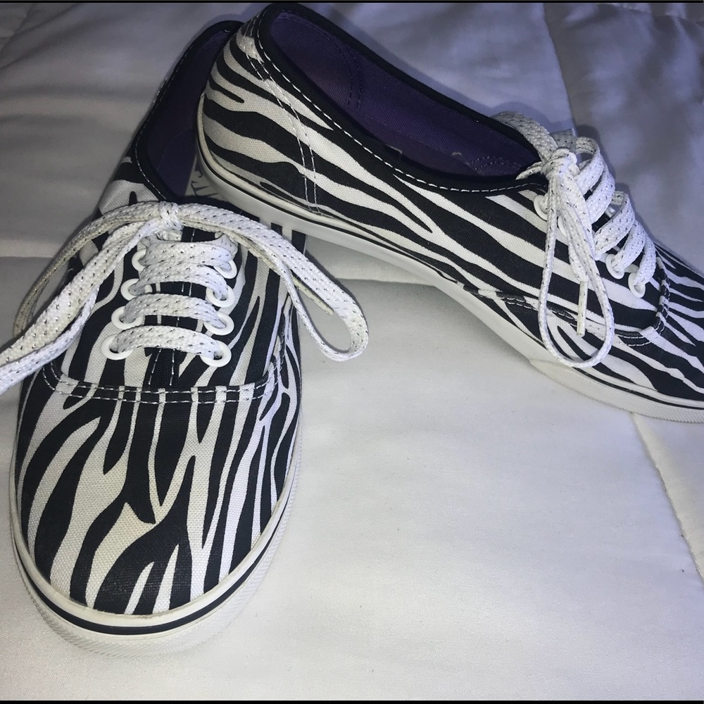VANS OFF THE WALL Zebra Pattern Shoes size:W8/M6.5